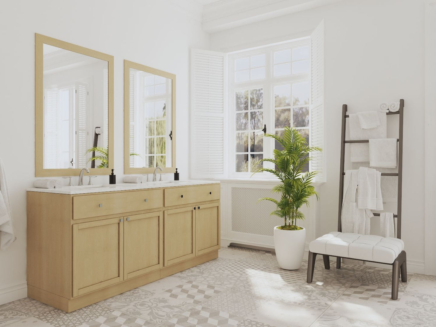 Quicklock Raw Maple Bathroom Vanity Base Cabinet - Large