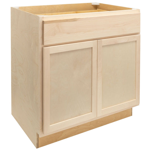 27" - 36" Kitchen Cabinet Raw Maple Base Cabinet