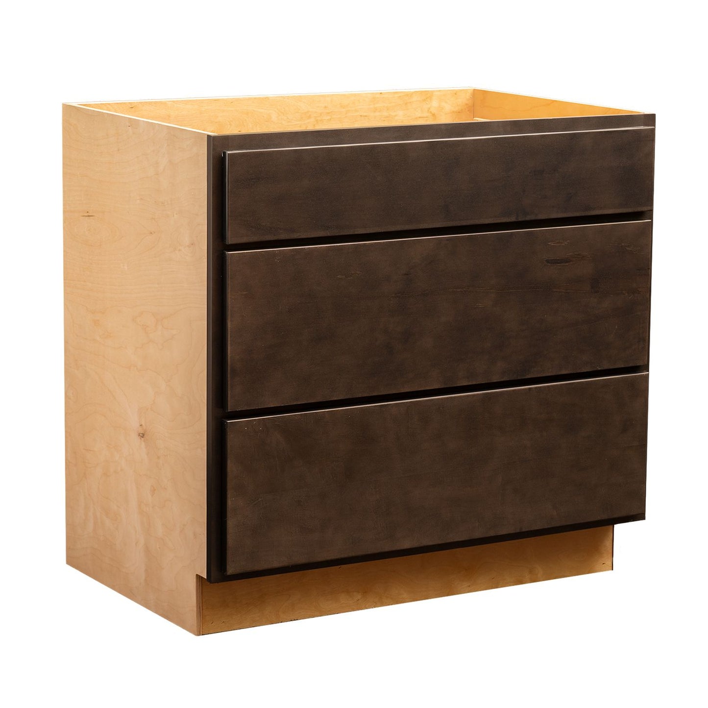 3 Drawer Kitchen Cabinet Espresso Stain Base Cabinet