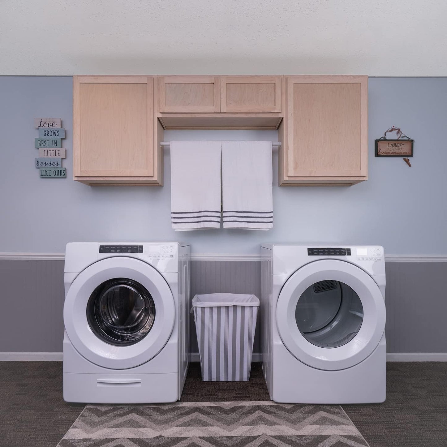 Laundry Room 3 Cabinet Set Raw Maple
