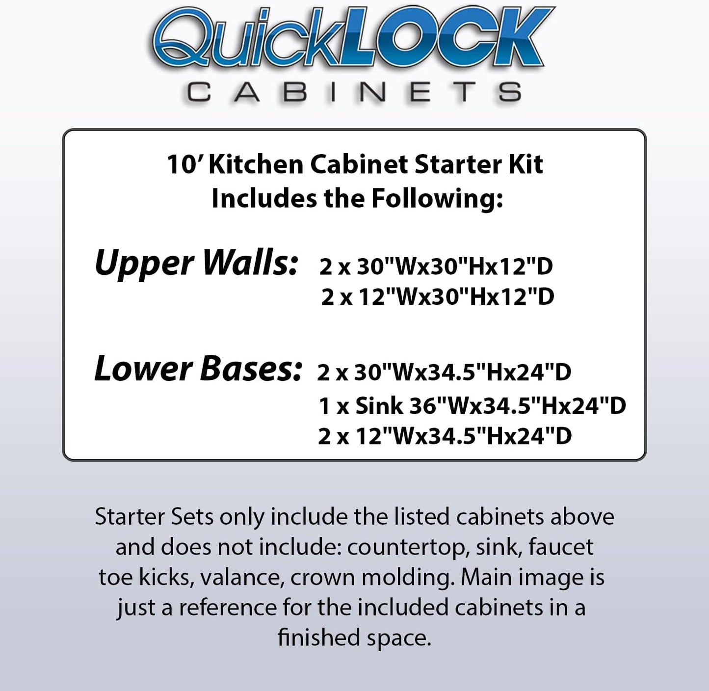 Pure White Kitchen Cabinet Set - Large