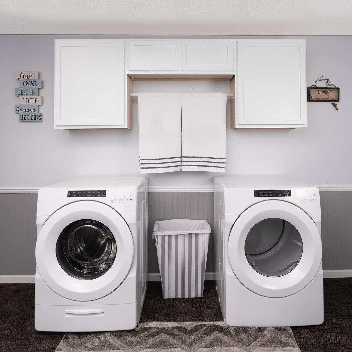 Laundry Room 3 Cabinet Set Pure White