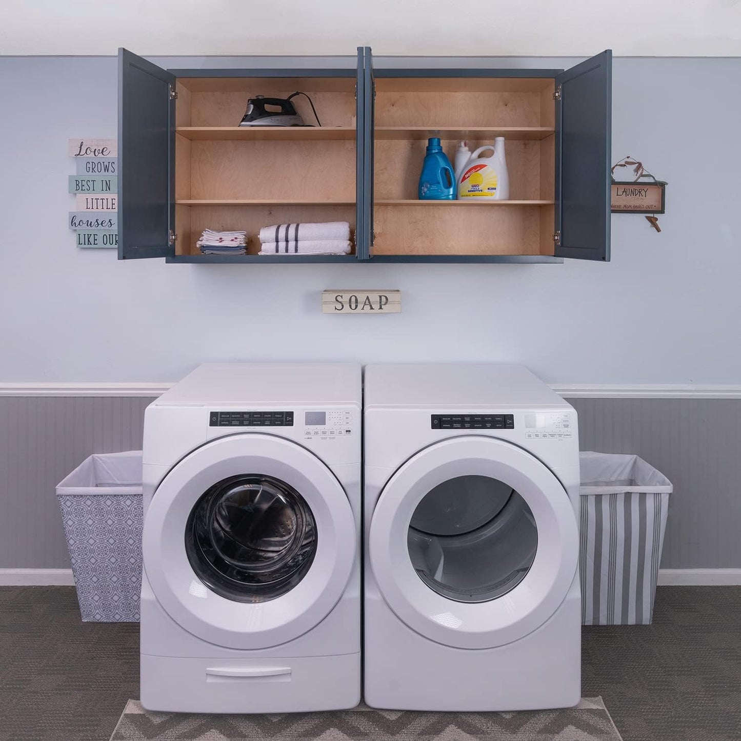 Laundry Room 2 Cabinet Set Needlepoint Navy