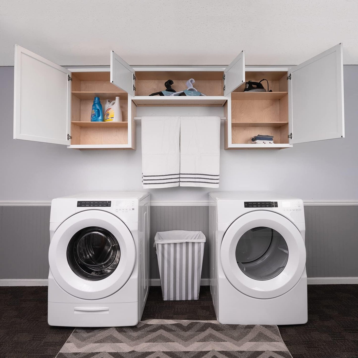 Laundry Room 3 Cabinet Set Pure White