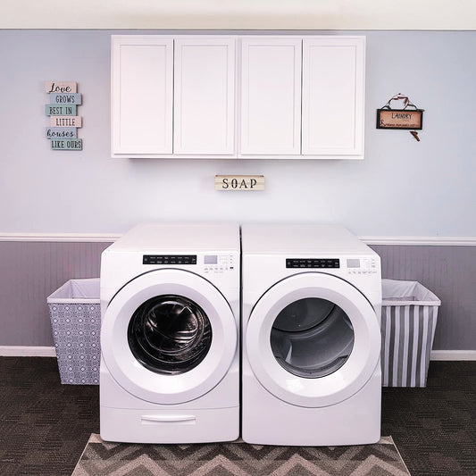 Laundry Room 2 Cabinet Set Pure White