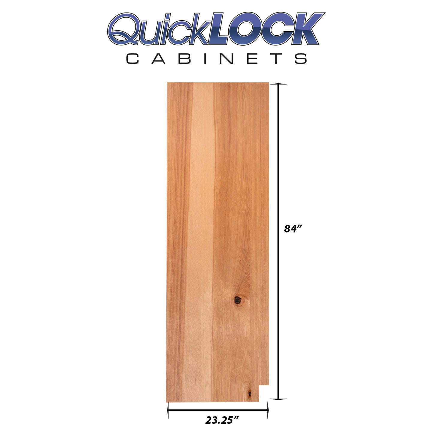 Quicklock RTA (Ready-to-Assemble) Raw Hickory .25"X23.25"X84" Left End Panel