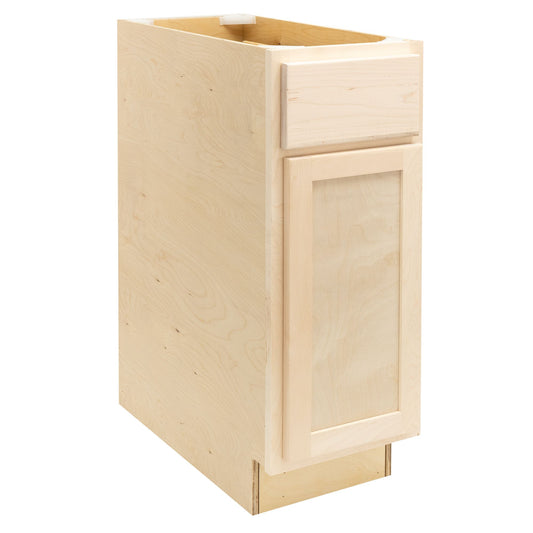 12" - 24" Kitchen Cabinet Raw Maple Base Cabinet