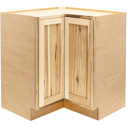 Lazy Susan Kitchen Cabinet Rustic Hickory Corner Base Cabinet