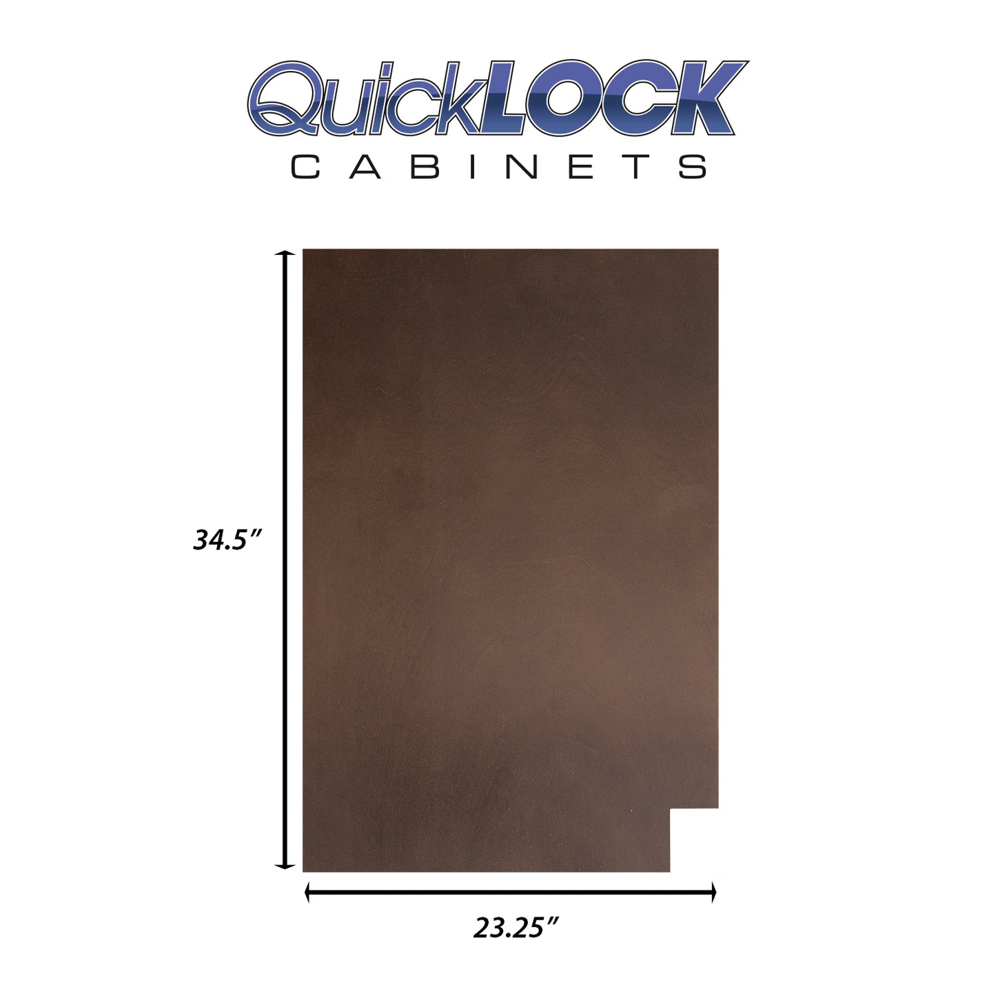 Quicklock RTA (Ready-to-Assemble) Espresso Stain .25"X23.25"X34.5" End Panel - Left Side