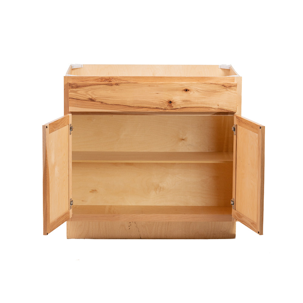 Quicklock RTA (Ready-to-Assemble) Rustic Hickory Base Cabinet | 27"Wx34.5"Hx24"D