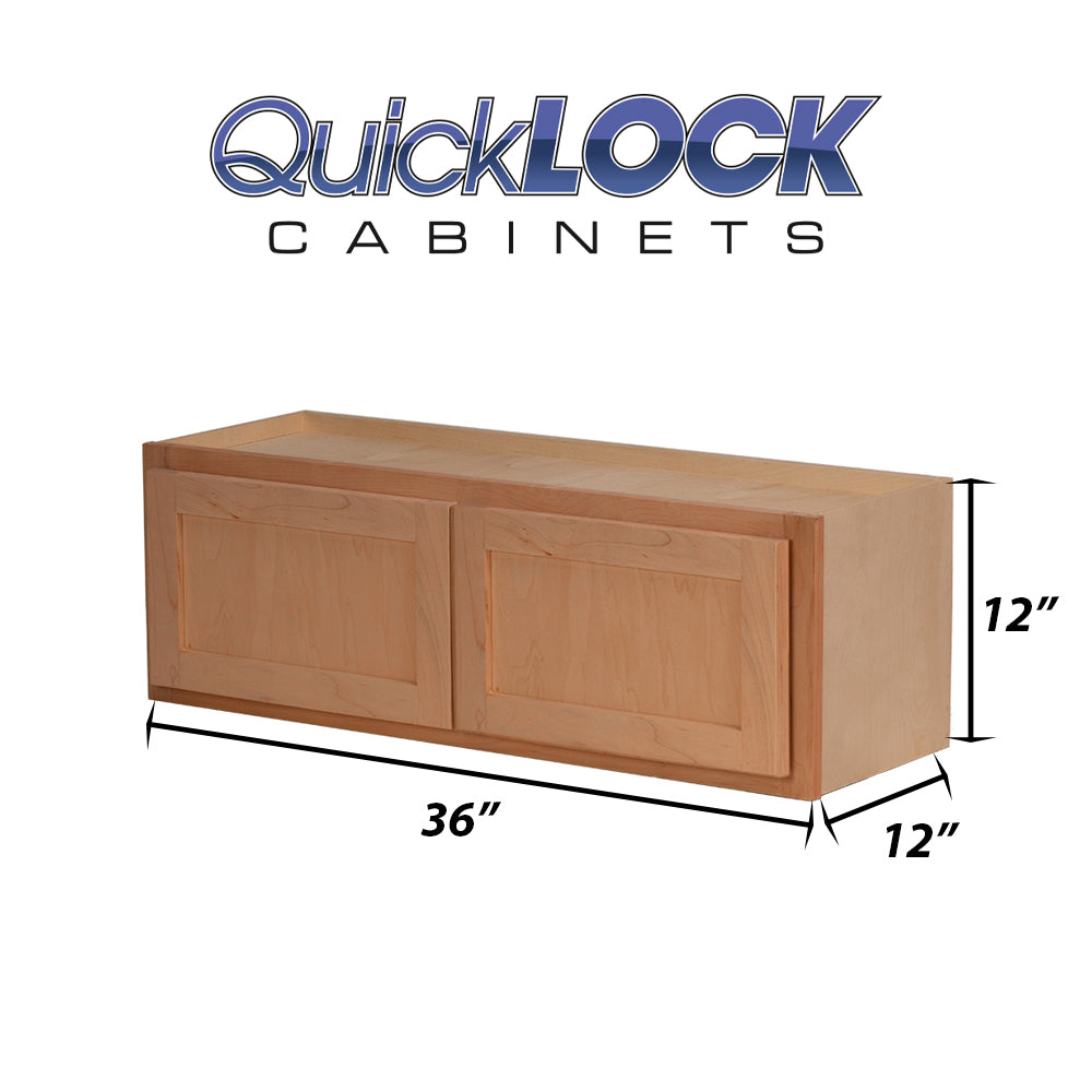 Quicklock RTA (Ready-to-Assemble) Raw Cherry 36"Wx12"Hx12"D Refrigerator Wall Cabinet