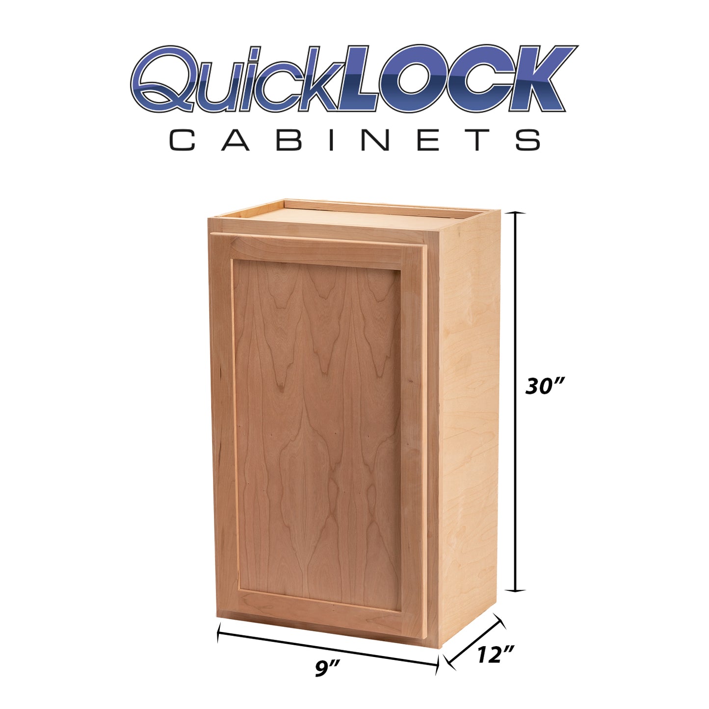 Quicklock RTA (Ready-to-Assemble) Raw Cherry 9"Wx30"Hx12"D Wall Cabinet