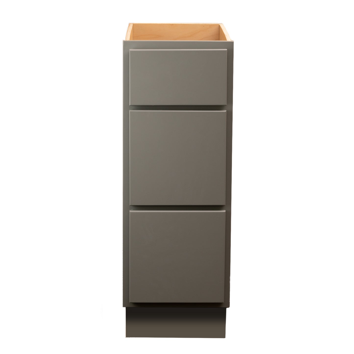 Quicklock RTA (Ready-to-Assemble) Magnetic Grey 3 Drawer Vanity Base Cabinet | 12"Wx34.5"Hx21"D