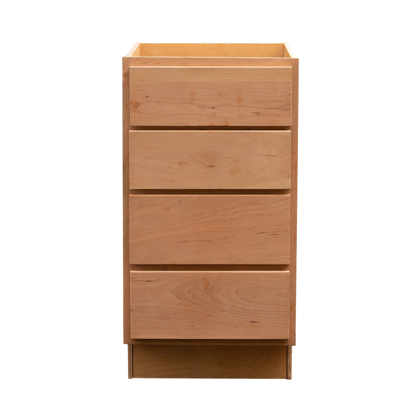 4 Drawer Kitchen Cabinet Raw Cherry Base Cabinet