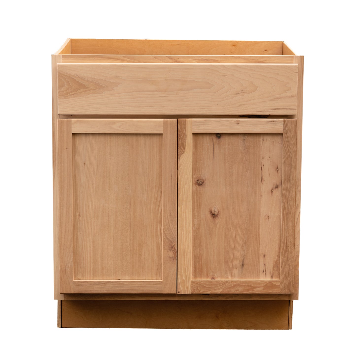 Quicklock RTA (Ready-to-Assemble) Raw Hickory Base Cabinet | 30"Wx34.5"Hx24"D
