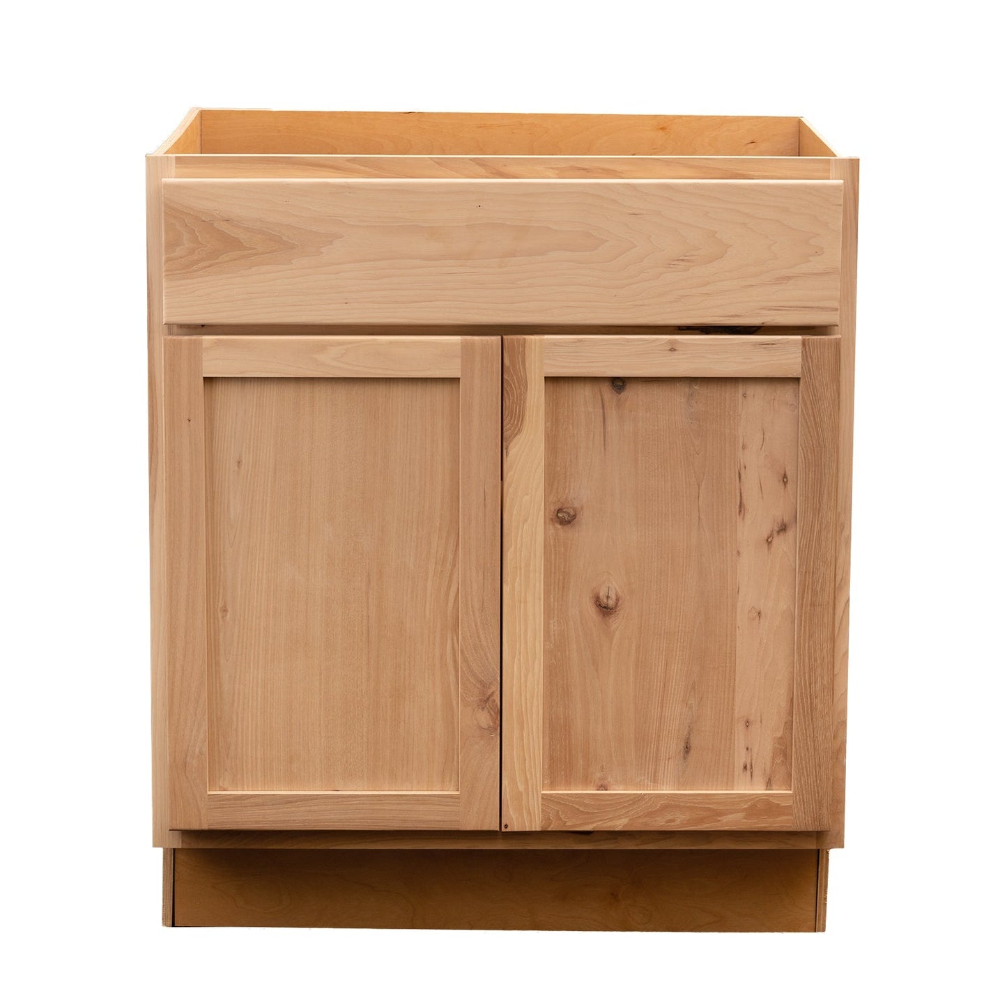 Quicklock RTA (Ready-to-Assemble) Raw Hickory Sink Base Cabinet | 36"Wx34.5"Hx24"D
