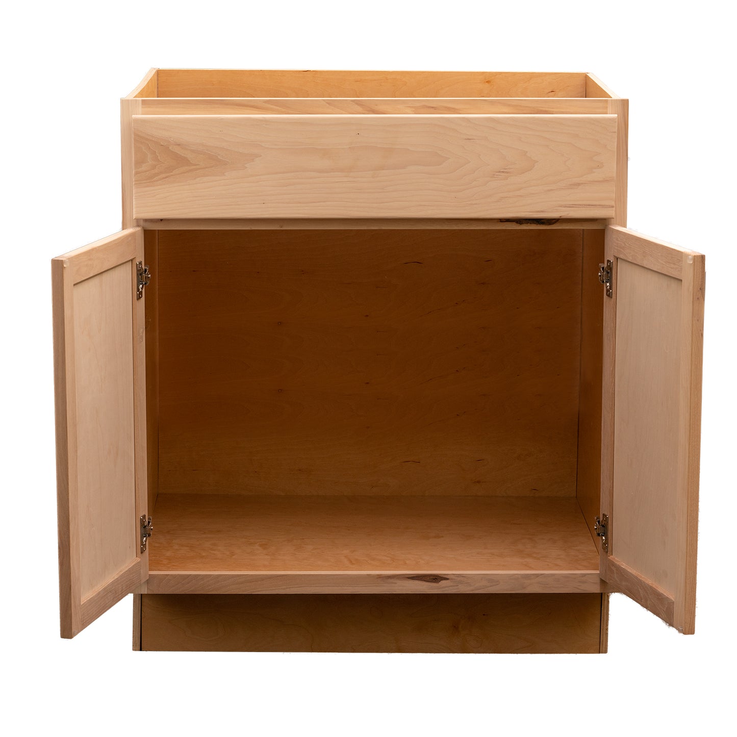 Quicklock RTA (Ready-to-Assemble) Raw Hickory Sink Base Cabinet | 36"Wx34.5"Hx24"D