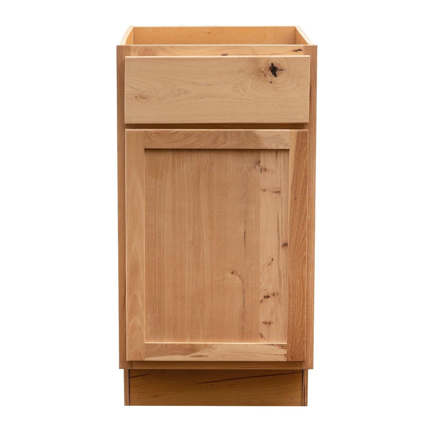 Quicklock RTA (Ready-to-Assemble) Raw Hickory Base Cabinet | 18"Wx34.5"Hx24"D
