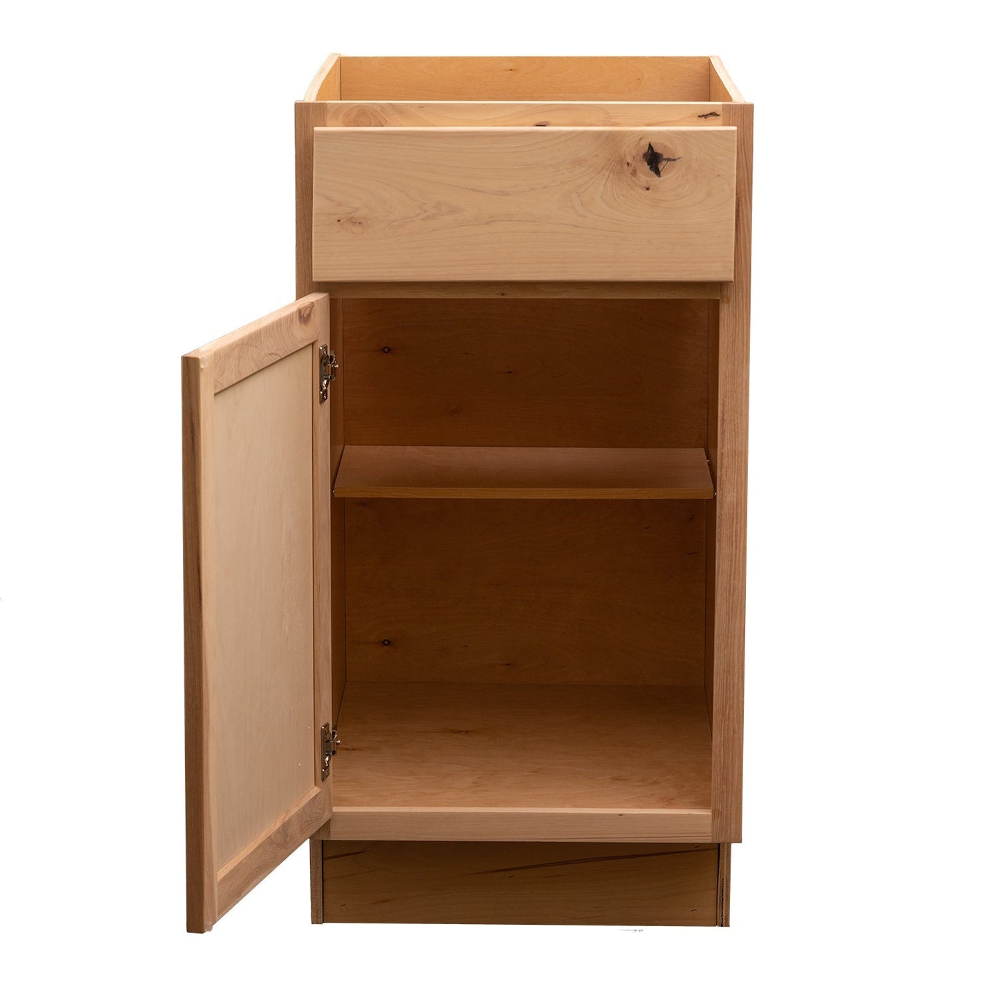 Quicklock RTA (Ready-to-Assemble) Raw Hickory Base Cabinet | 18"Wx34.5"Hx24"D
