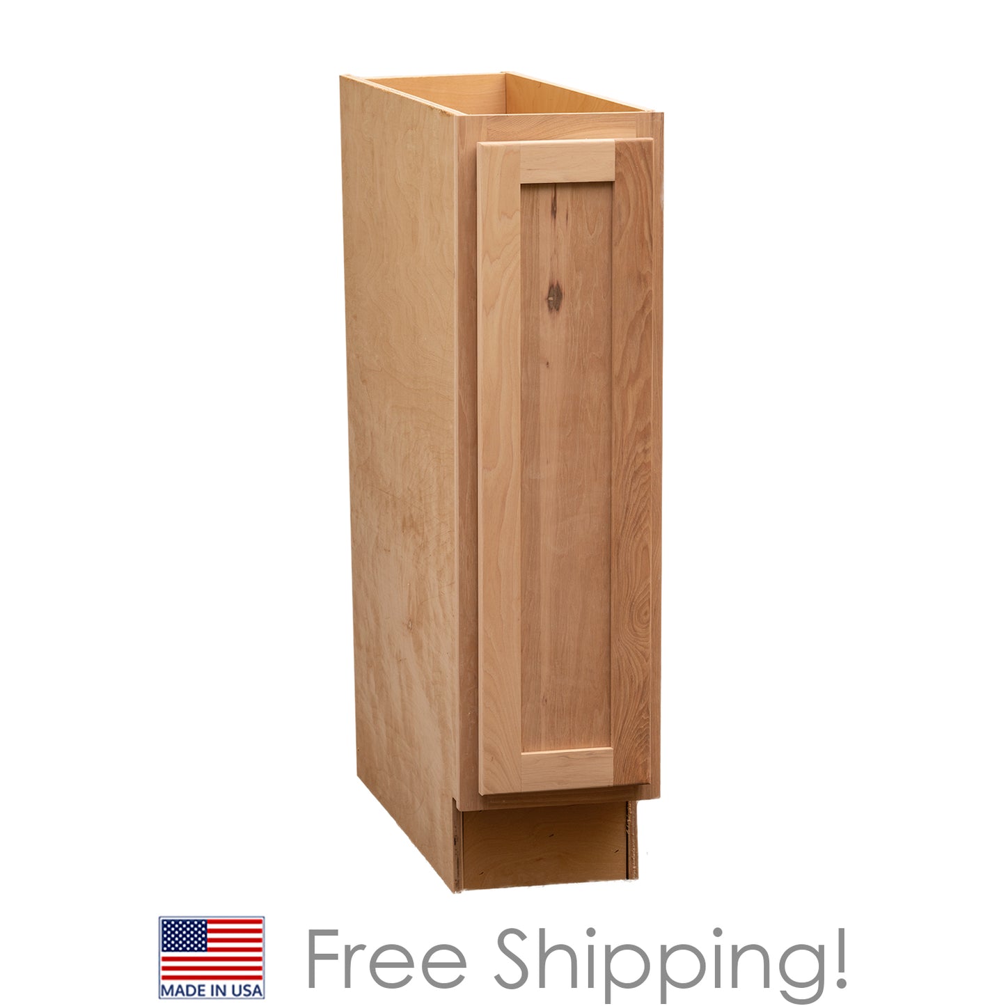 Quicklock RTA (Ready-to-Assemble) Raw Hickory Base Cabinet | 9"Wx34.5"Hx24"D