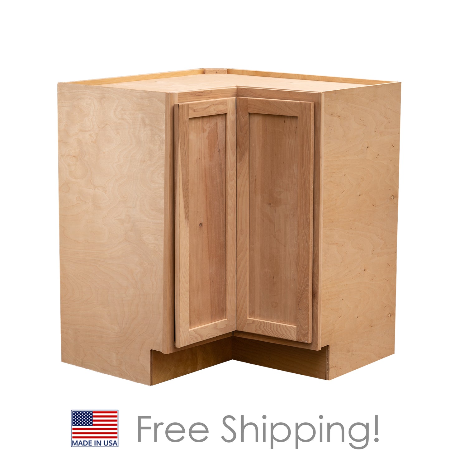 Quicklock RTA (Ready-to-Assemble) Raw Hickory Lazy Susan Cabinet | 18"D x 30" W x 34.5"