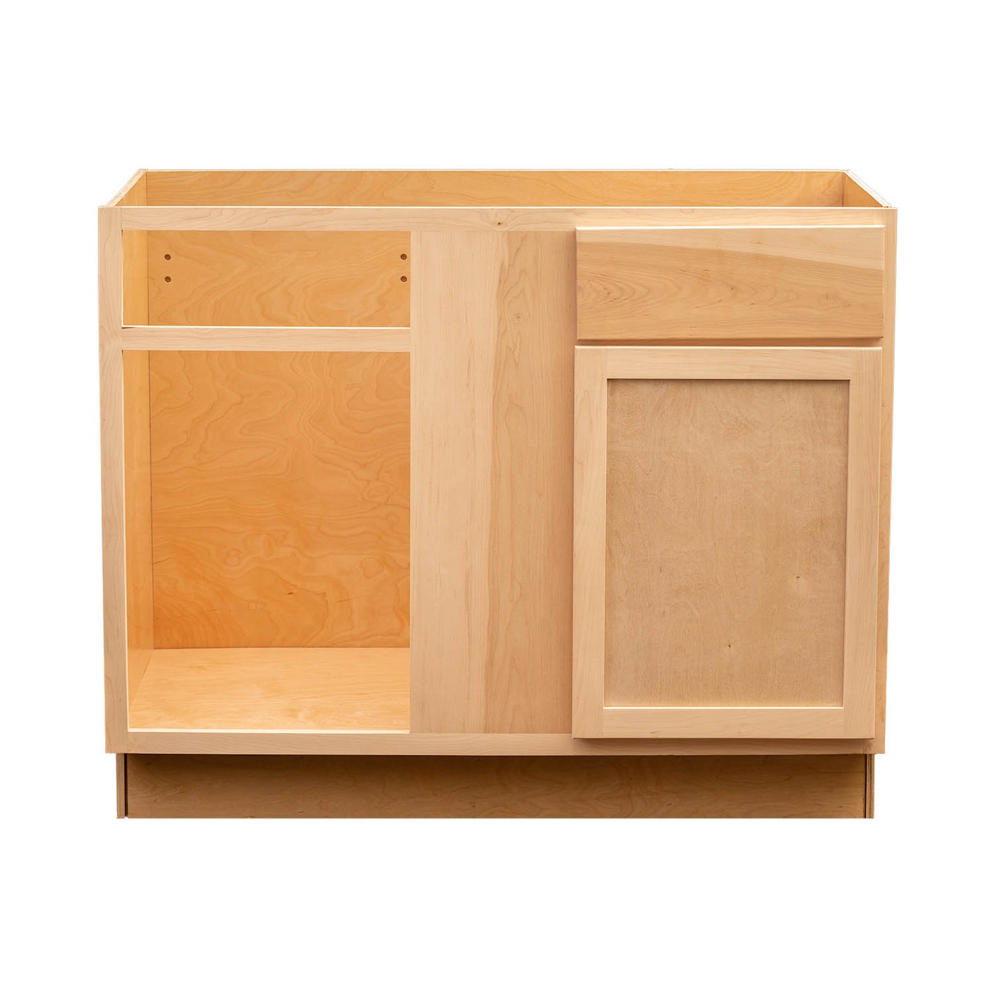 Quicklock RTA (Ready-to-Assemble) Raw Maple Blind Base Corner Cabinet | 39"Wx34.5"Hx24"D