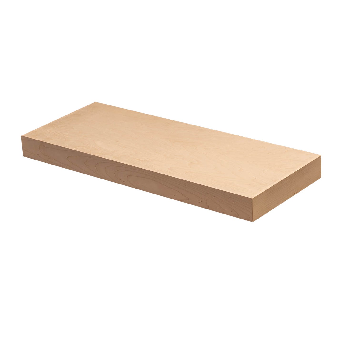 Quicklock Cabinets Floating Shelves | 2.5" Thick | Raw Maple, 8" D x 16" W x 2.5" H | American Made | Hardwood Bracket | Complete Shelf Unit