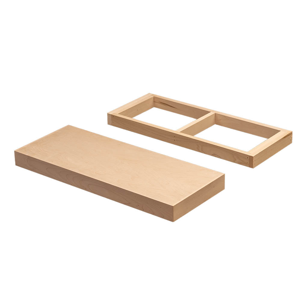 Quicklock Cabinets Floating Shelves | 2.5" Thick | Raw Maple, 8" D x 16" W x 2.5" H | American Made | Hardwood Bracket | Complete Shelf Unit