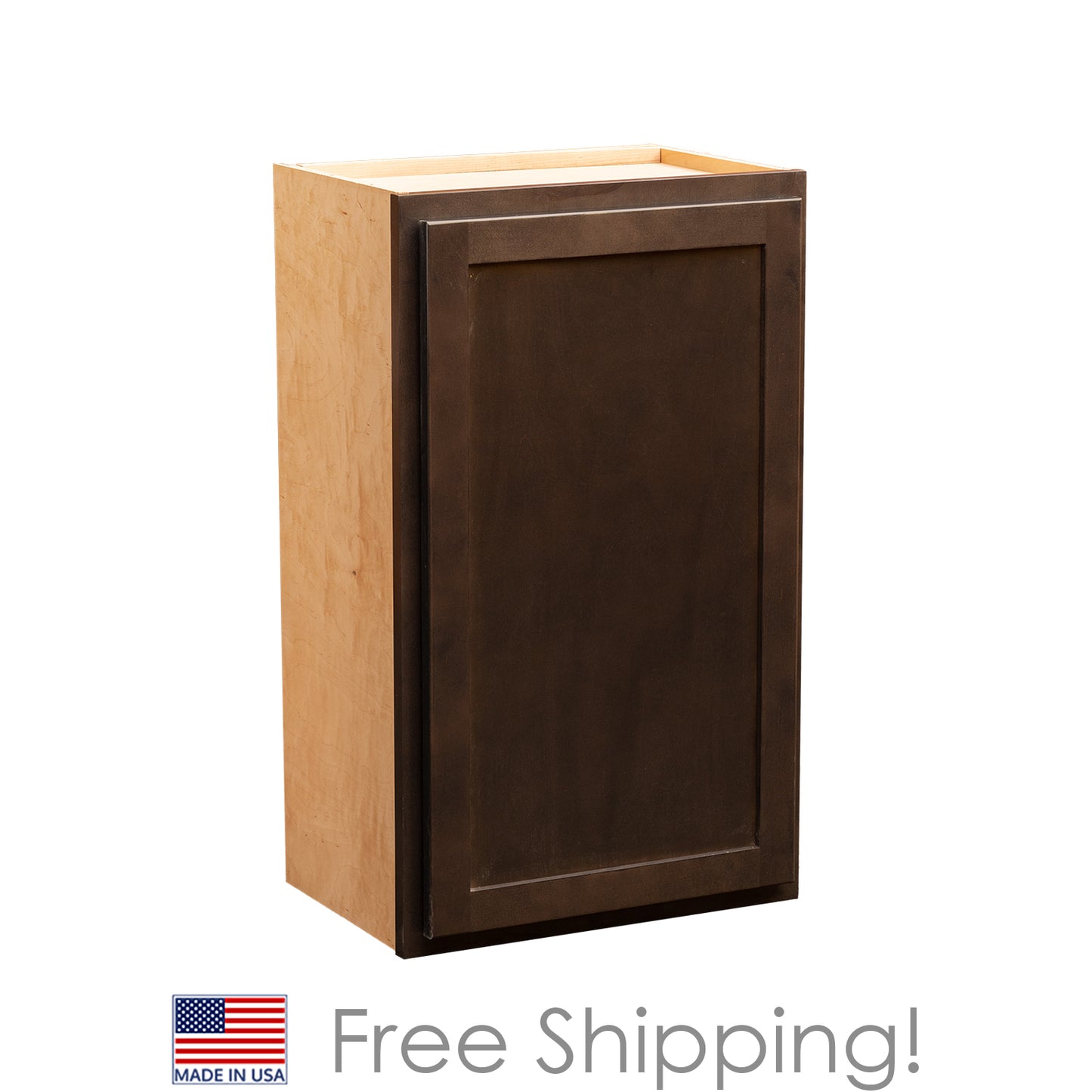 Quicklock RTA (Ready-to-Assemble) Espresso Stain 18"Wx30"Hx12"D Wall Cabinet