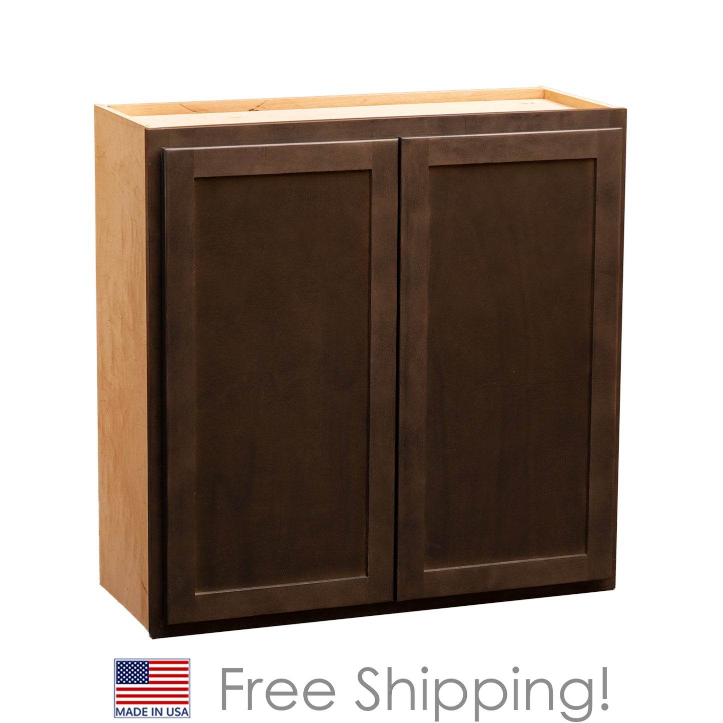 Quicklock RTA (Ready-to-Assemble) Espresso Stain 30"Wx30"Hx12"D Wall Cabinet