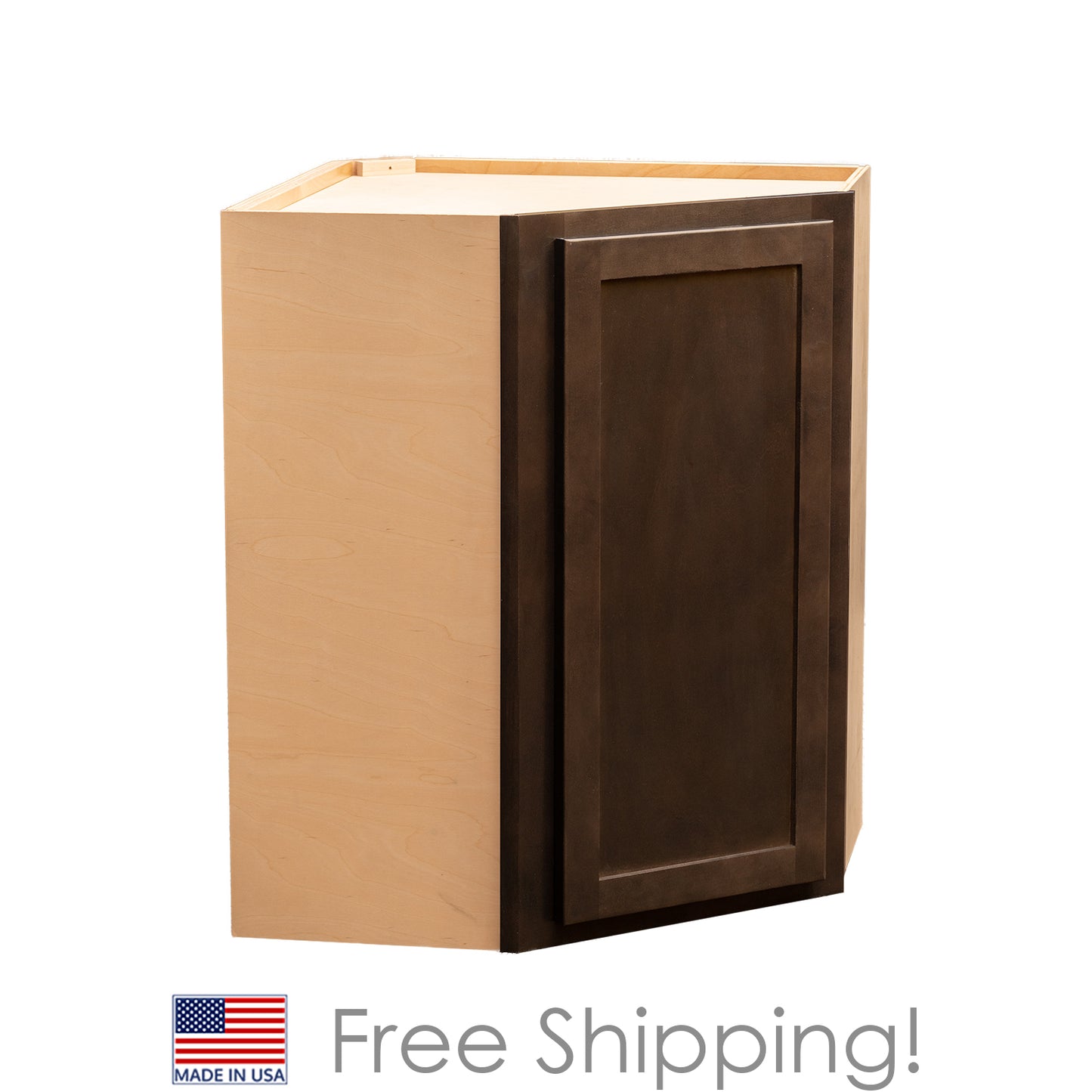 Quicklock RTA (Ready-to-Assemble) Espresso Stain 24"WX30"HX12"D Wall Corner Cabinet