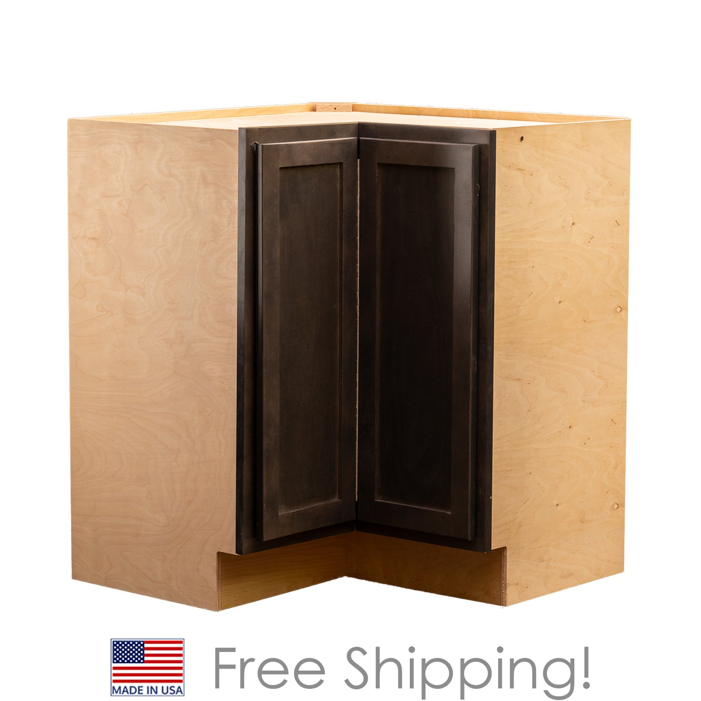 Quicklock RTA (Ready-to-Assemble) Espresso Stain Lazy Susan Cabinet | 18"D x 30" W x 34.5"