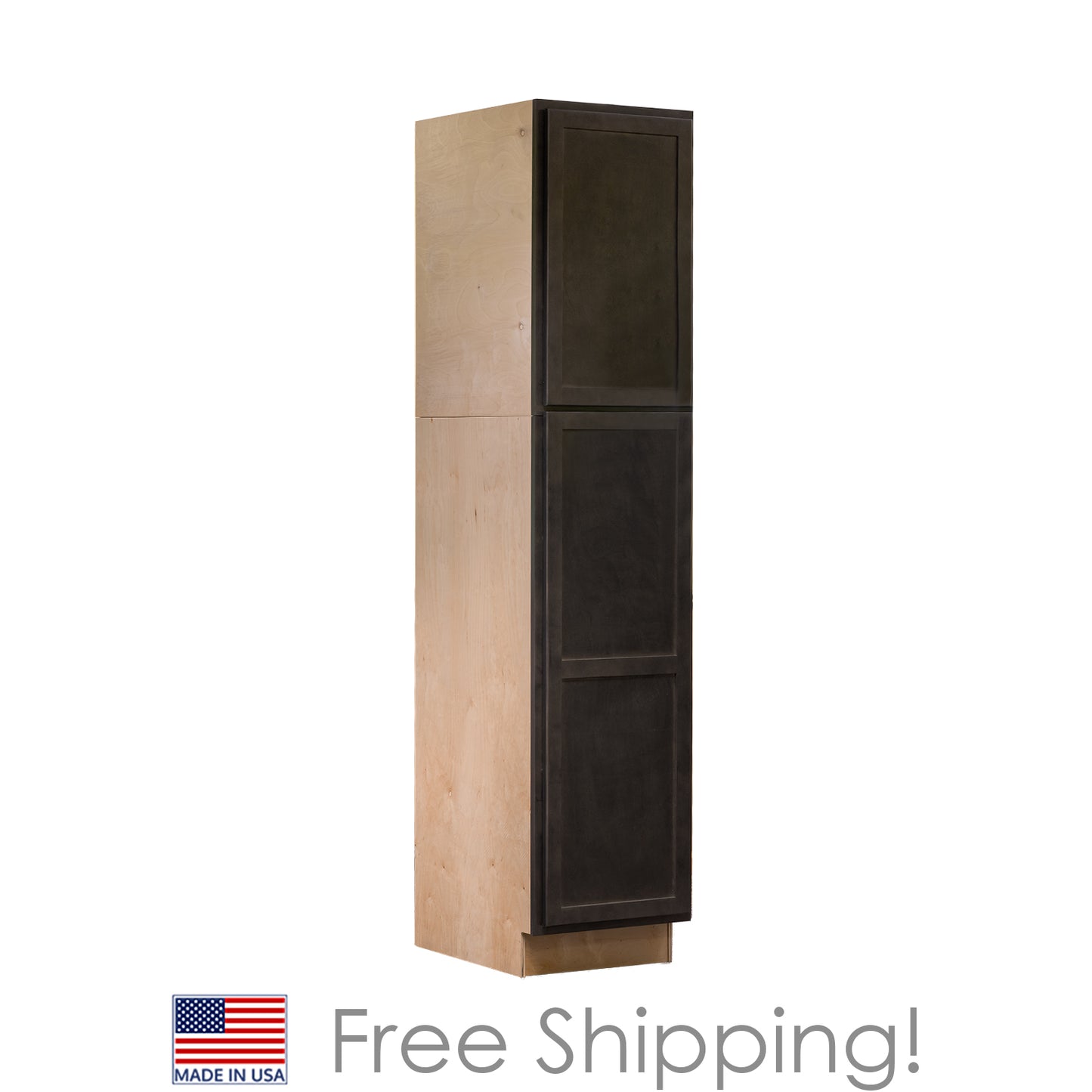 Quicklock RTA (Ready-to-Assemble) Espresso Stain Pantry Cabinet 18"Wx84"Hx24"D