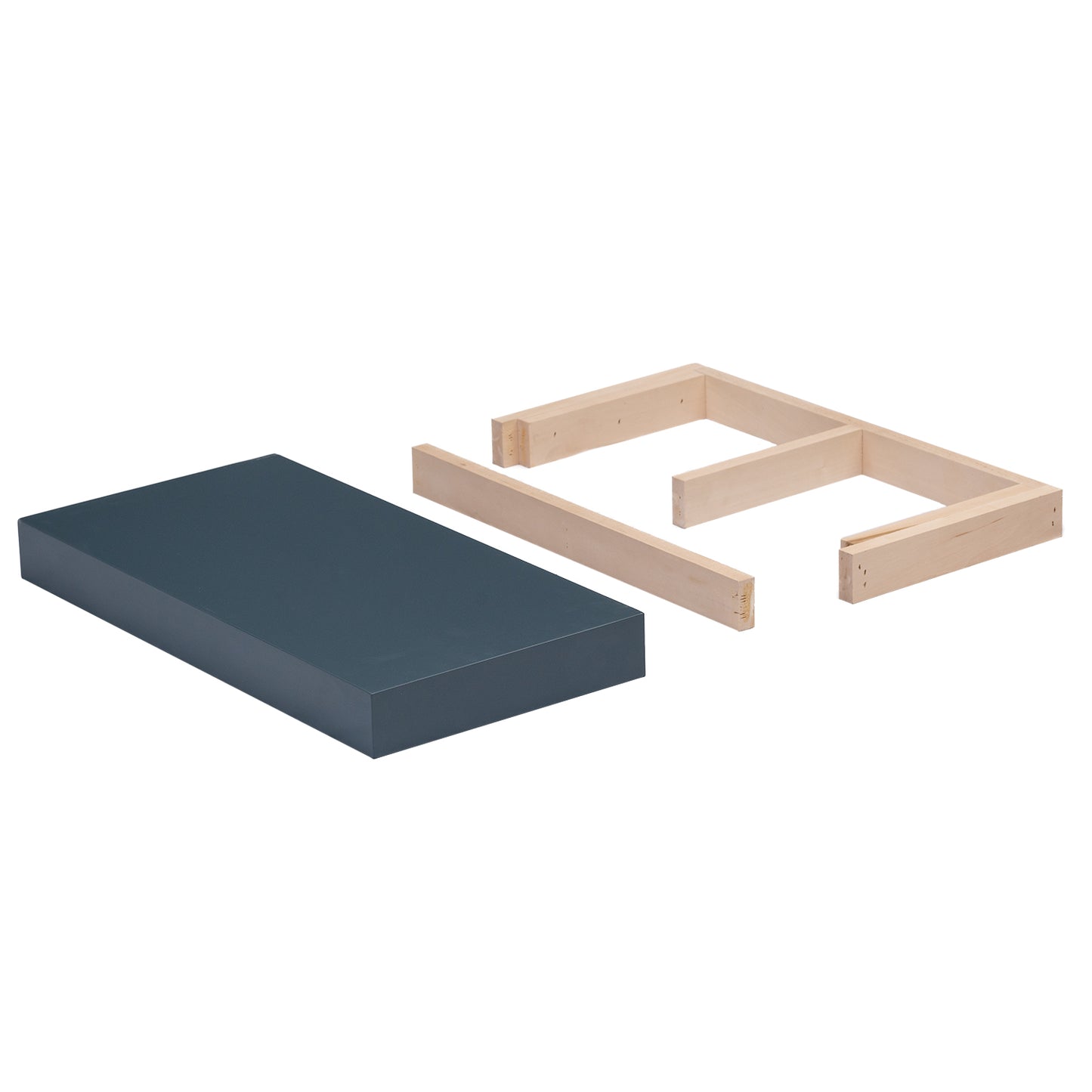 Quicklock Cabinets Floating Shelves | 2.5" Thick | Needlepoint Navy, 8" D x 12" W x 2.5" H | American Made | Hardwood Bracket | Complete Shelf Unit