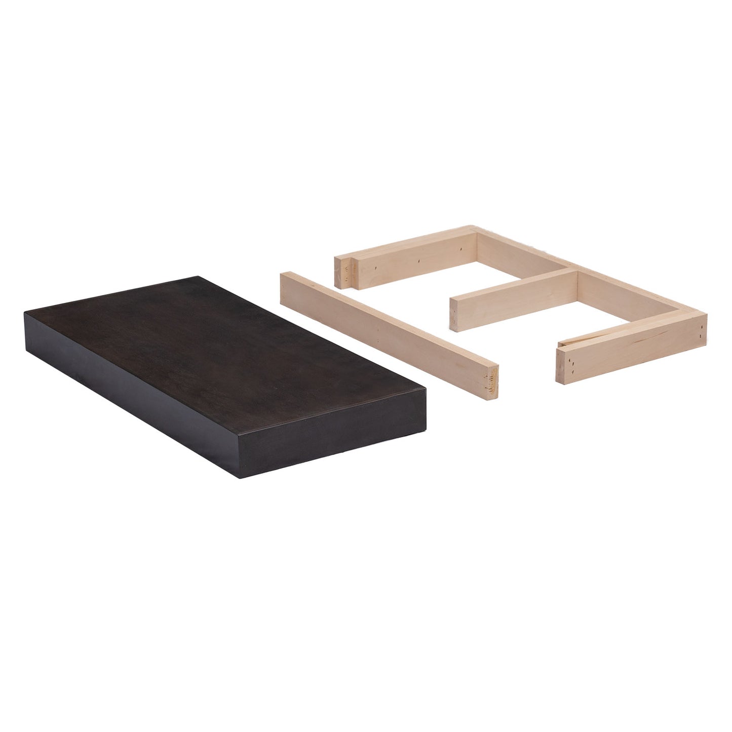Quicklock Cabinets Floating Shelves | 2.5" Thick | Espresso Stain, 12" D x 24" W x 2.5" H | American Made | Hardwood Bracket | Complete Shelf Unit