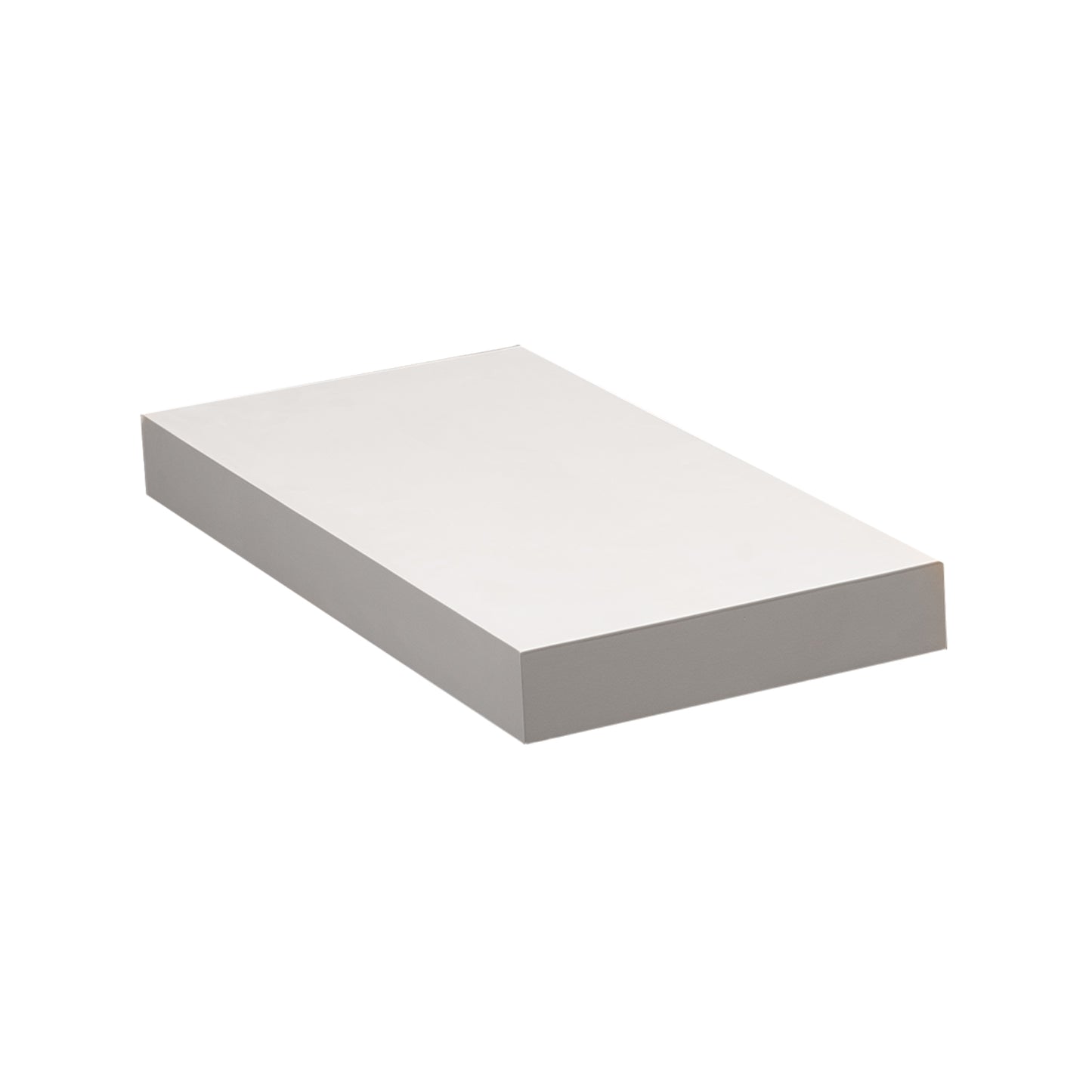 Quicklock Cabinets Floating Shelves | 2.5" Thick | Pure White, 8" D x 16" W x 2.5" H | American Made | Hardwood Bracket | Complete Shelf Unit
