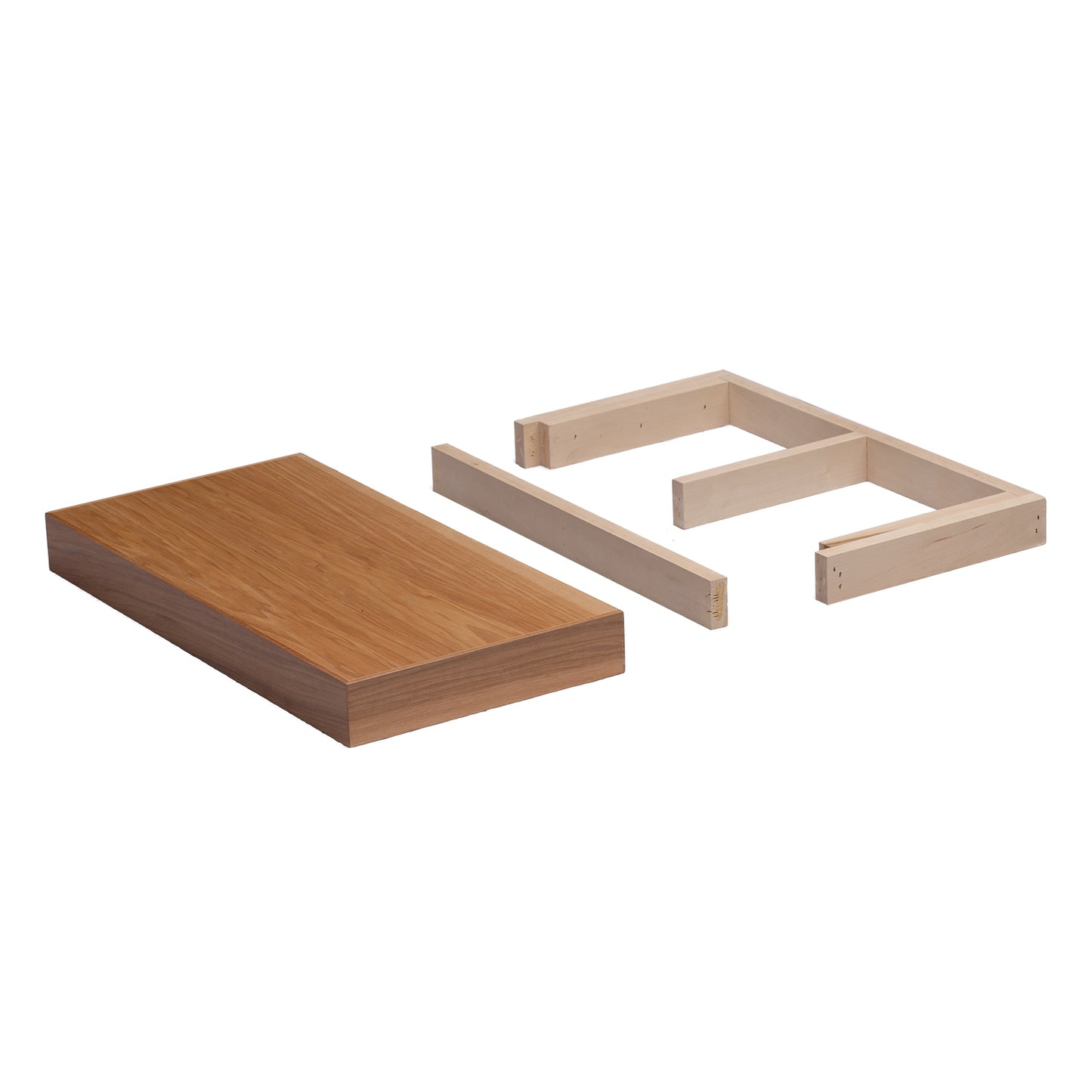 Quicklock Cabinets Floating Shelves | 2.5" Thick | Rustic Hickory, 8" D x 16" W x 2.5" H | American Made | Hardwood Bracket | Complete Shelf Unit