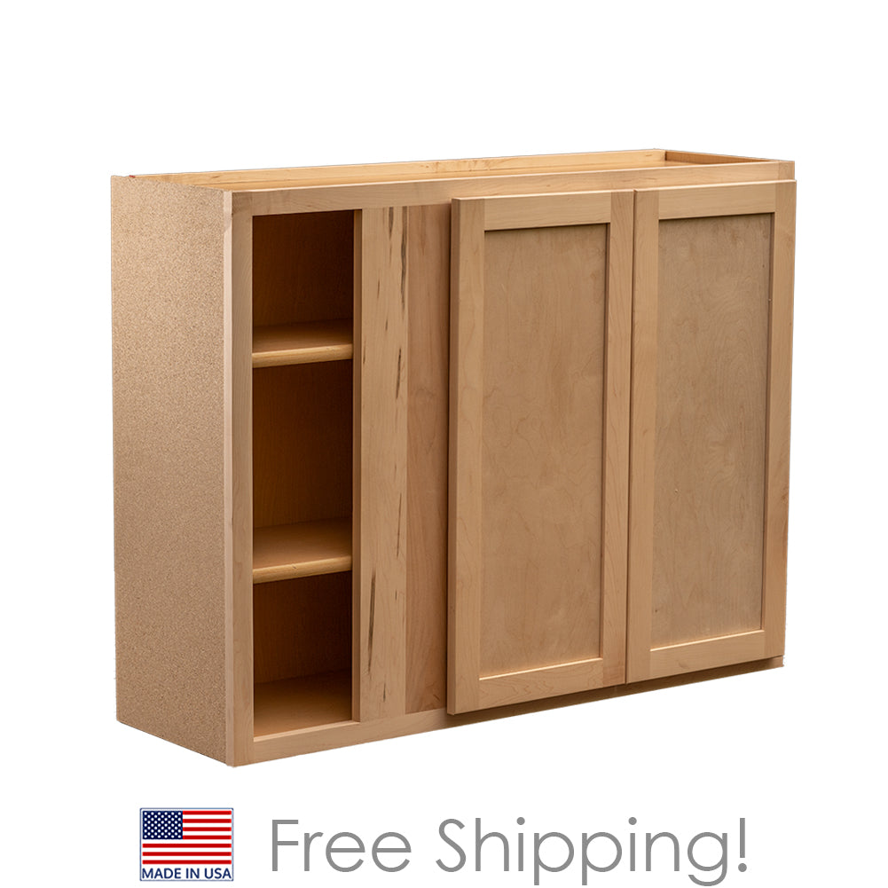 Quicklock RTA (Ready-to-Assemble) Raw Maple 42"Wx30"Hx12"D Blind Corner Wall Cabinet