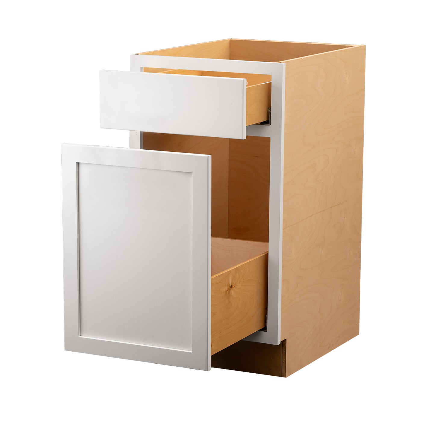 Quicklock RTA (Ready-to-Assemble) Pure White Waste Basket Base Cabinet | 18"Wx34.5"Hx24"D