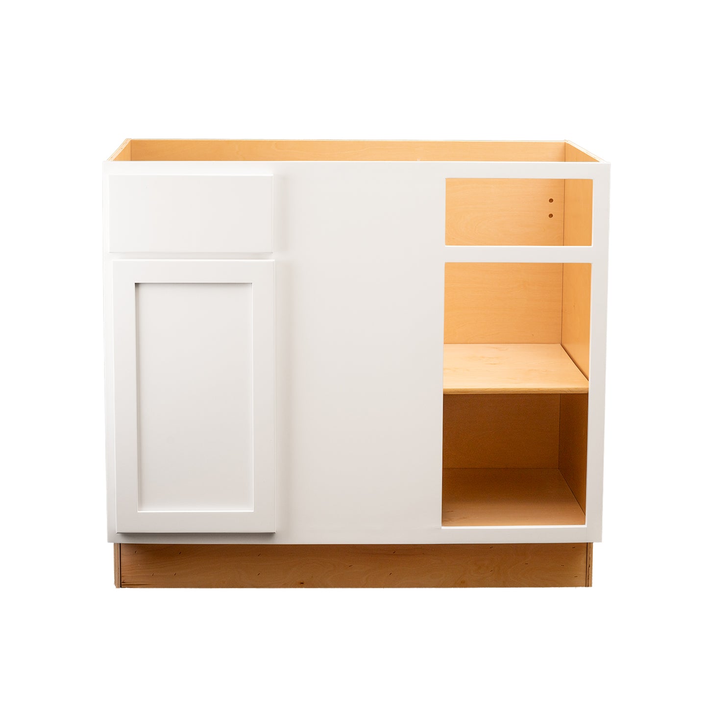 Quicklock RTA (Ready-to-Assemble) Pure White Blind Corner Base Cabinet | 42"Wx34.5"Hx24"D