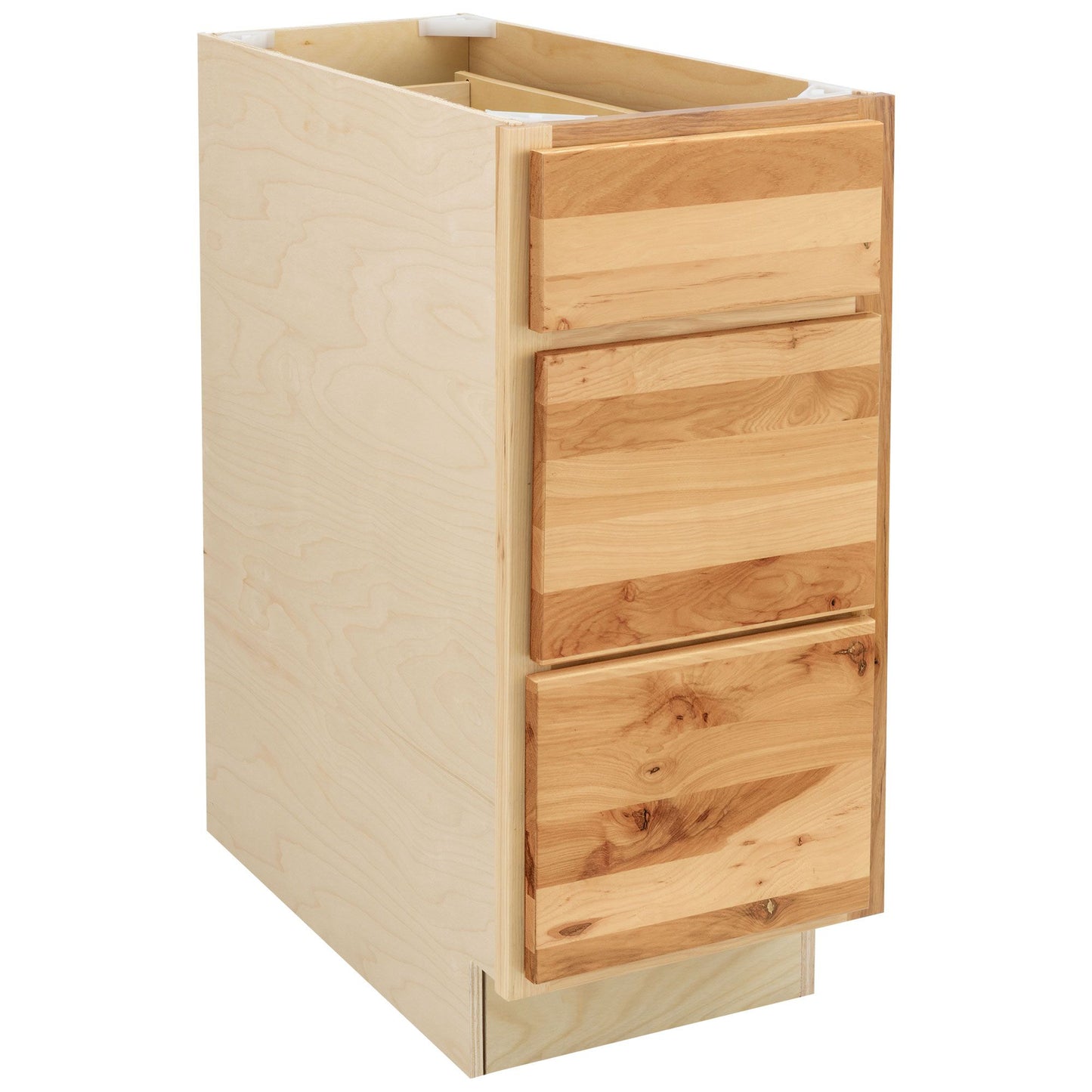 3 Drawer Kitchen Cabinet Rustic Hickory Base Cabinet