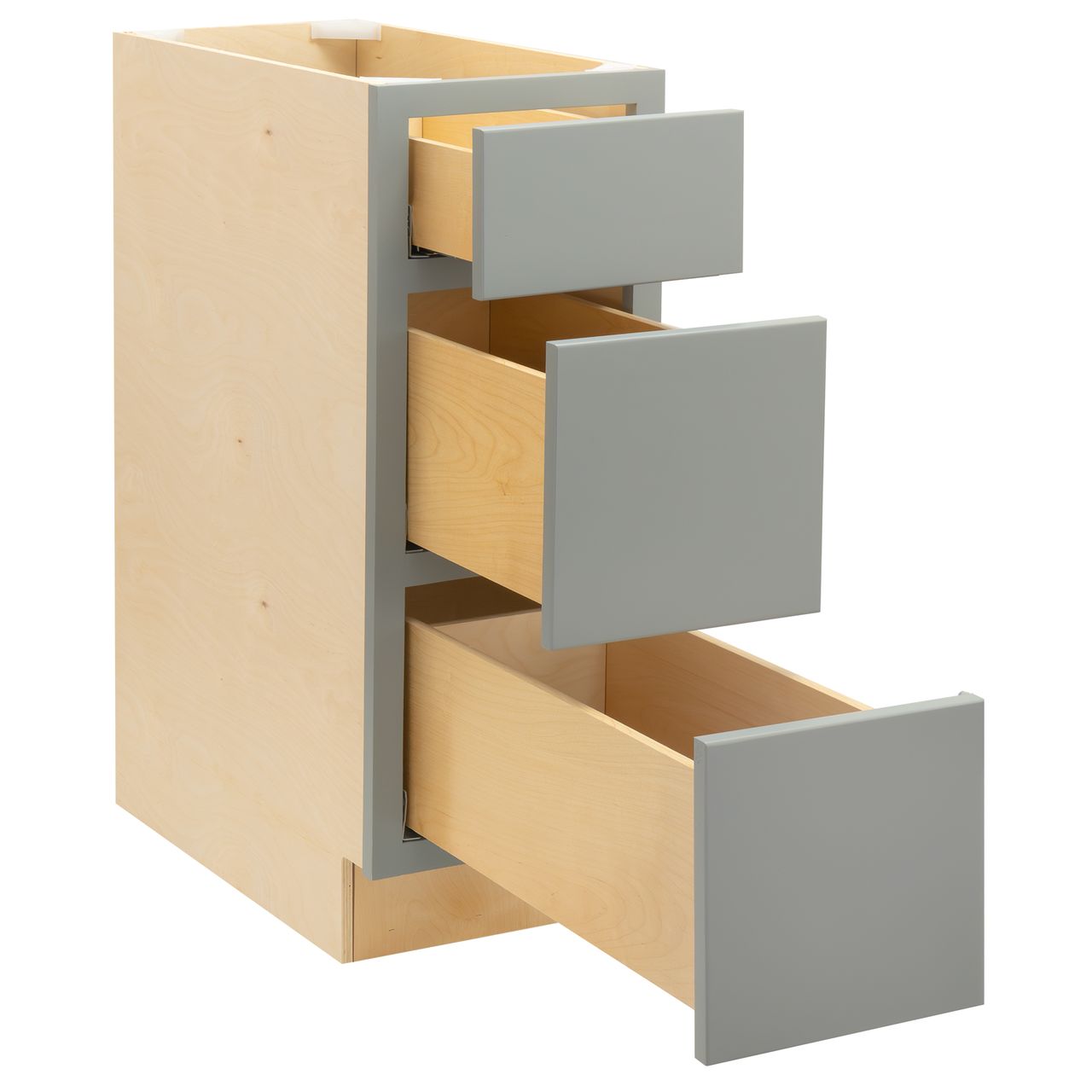 3 Drawer Kitchen Cabinet Magnetic Gray Base Cabinet