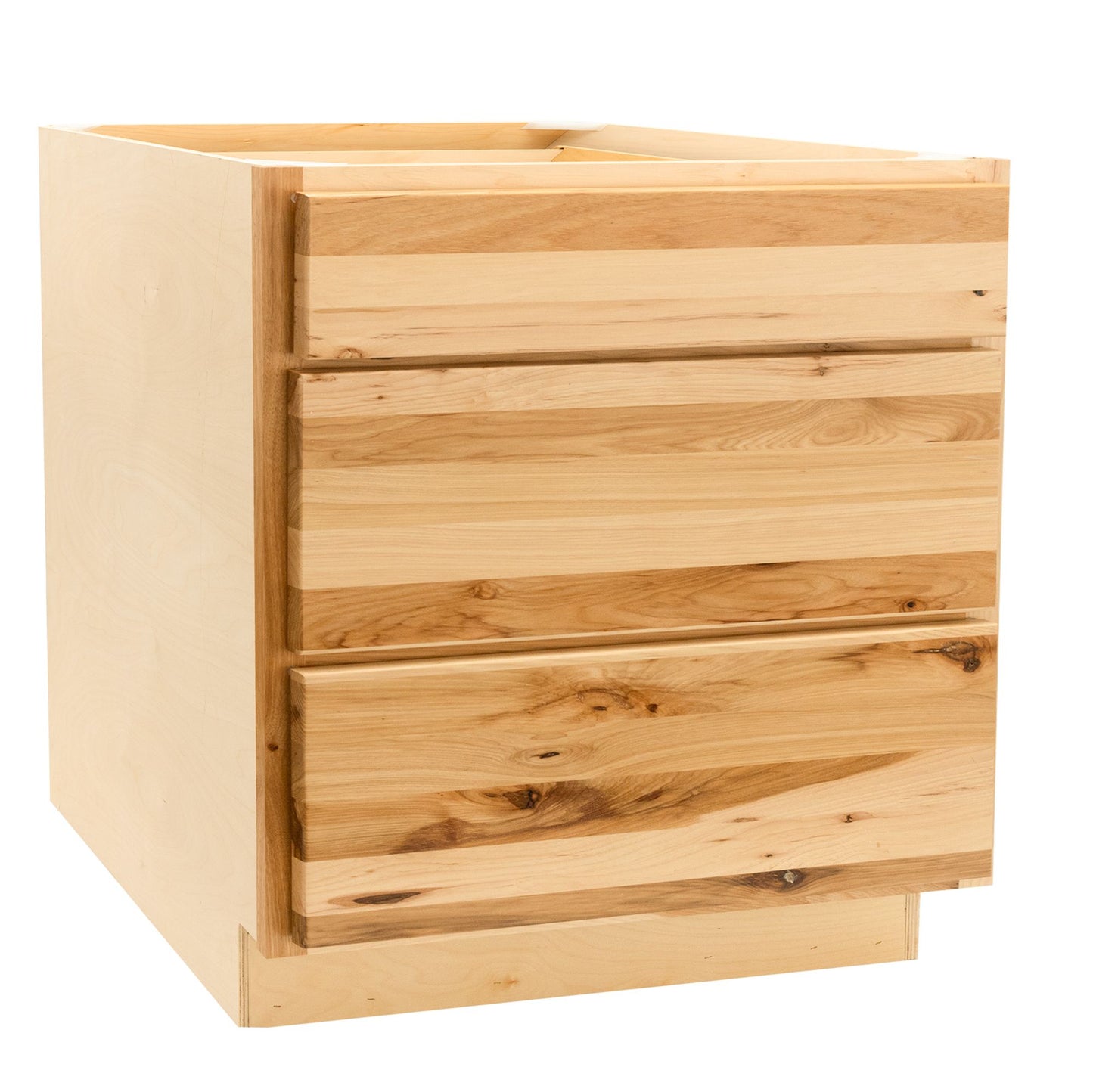 3 Drawer Kitchen Cabinet Rustic Hickory Base Cabinet