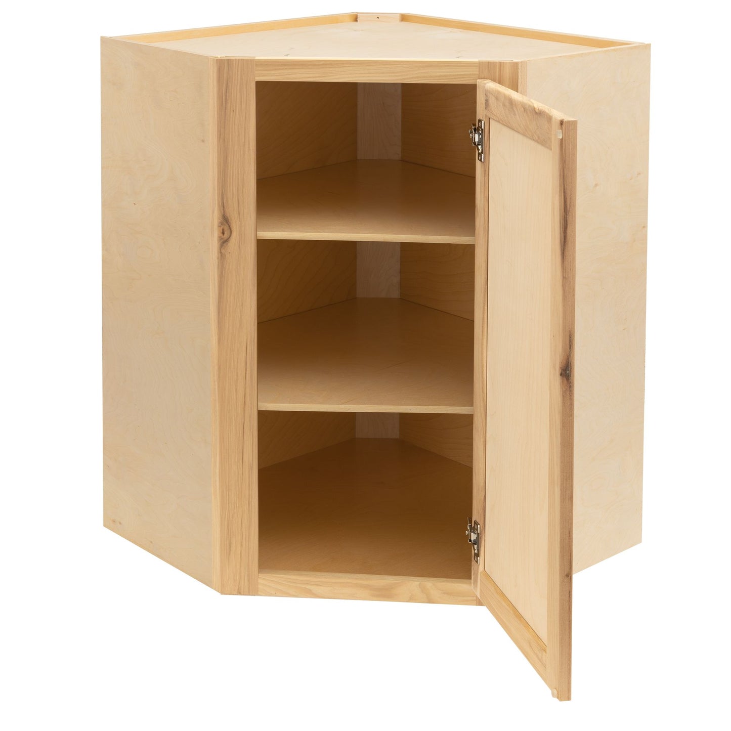 Quicklock Raw Hickory Wall Corner Cabinet