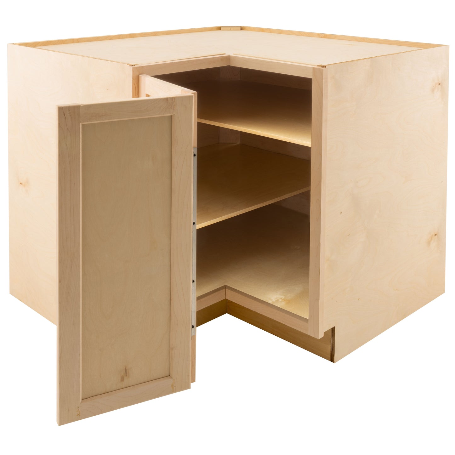 Easy Reach Kitchen Cabinet Raw Maple Corner Base Cabinet