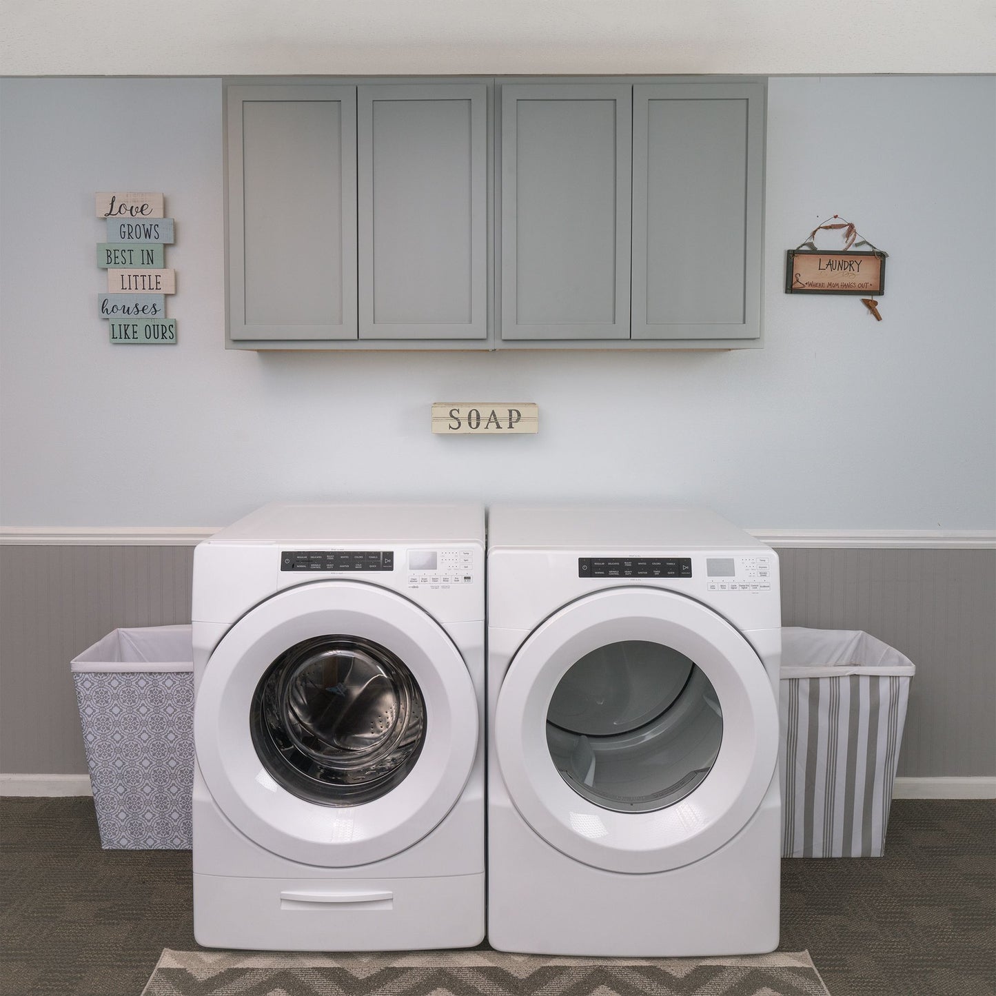 Laundry Room 2 Cabinets Set Magnetic Gray