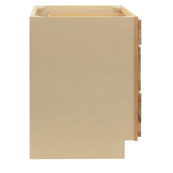 3 Drawer Kitchen Cabinet Raw Hickory Base Cabinet