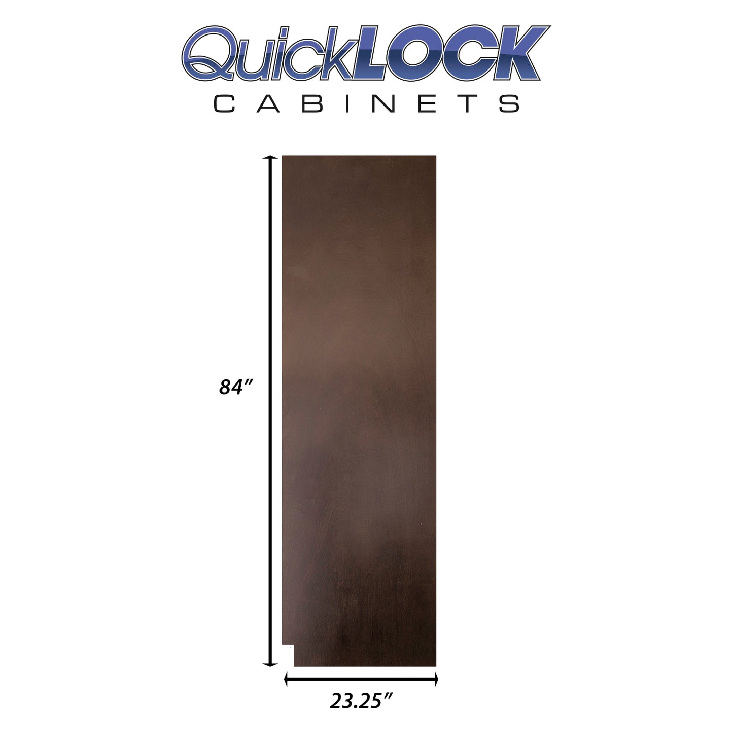 Quicklock RTA (Ready-to-Assemble) Espresso Stain .25"X23.25"X84" Pantry End Panel - Left Side