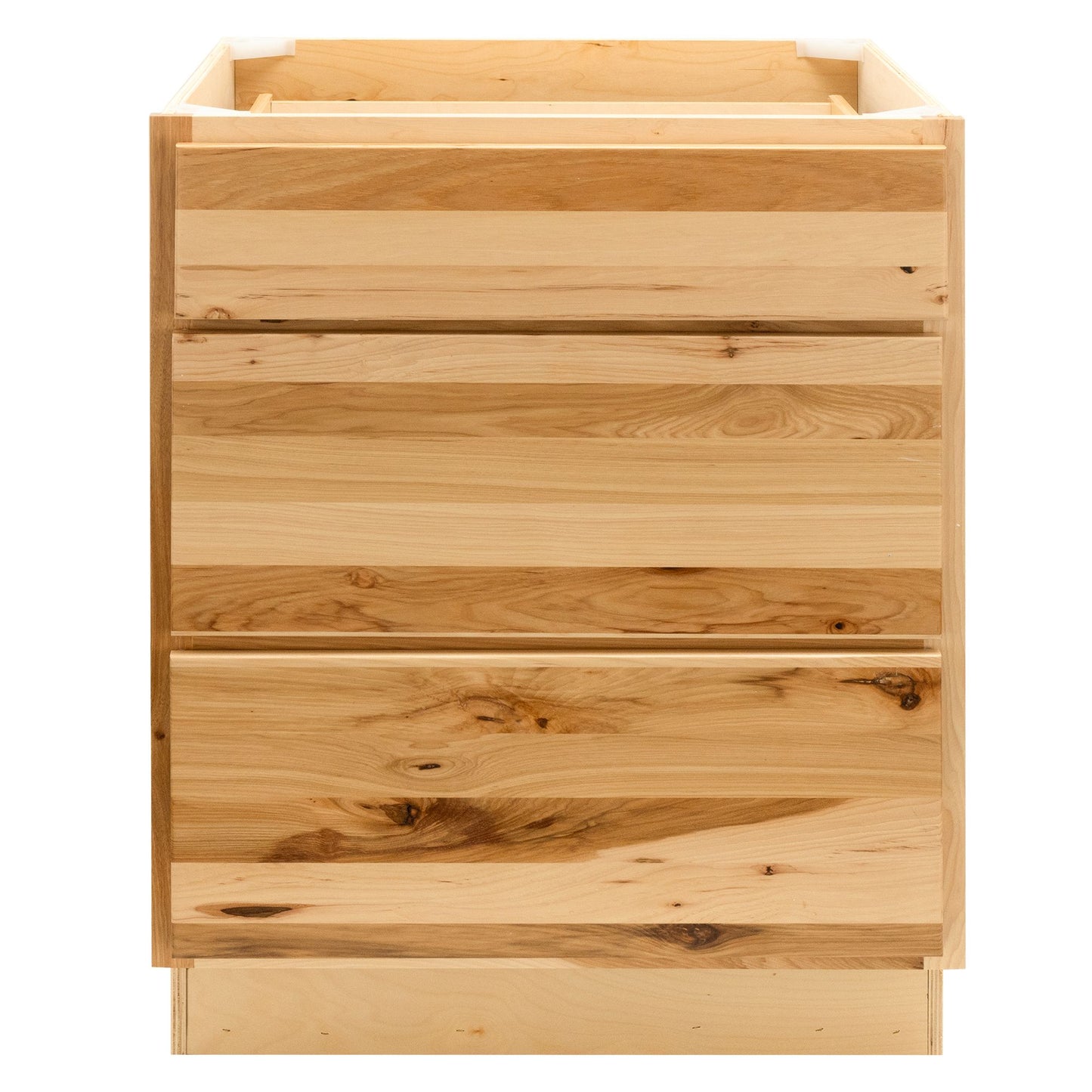 3 Drawer Kitchen Cabinet Rustic Hickory Base Cabinet