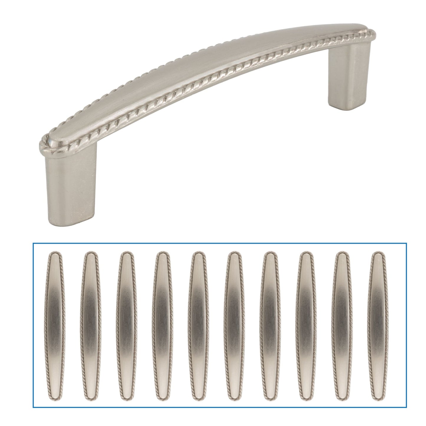 Drawer Pull & Cabinet Handle 3 ¾" Antique Silver